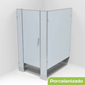 Mampara 1 división 100cm frente 150cm fondo, acabado porcelanizado
